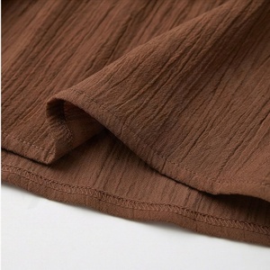 Falda Midi Plisada de Gasa para Mujer, Color Marrón, Cintura Elástica, Color Sólido, Tela Suave, para Todas las Temporadas - Product Image 6