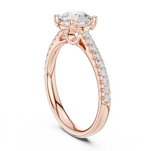 Bague de fiançailles classique en or 14 carats avec diamant rond de 1 carat cultivé en laboratoire, rapport IGI, qualité VVS VS DEF, pour anniversaire ou mariage - Product Image 3