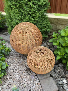 Abat-jour en rotin fait main, abat-jour rond en osier, lampe suspendue bohème, couverture de lampe de plafond pour la décoration de la maison - Product Image 4
