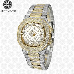 Montre de luxe pour homme Charm_Jewells, boîtier carré en acier inoxydable, mouvement à quartz analogique, verre saphir, lumineux, pliable - Product Image 1