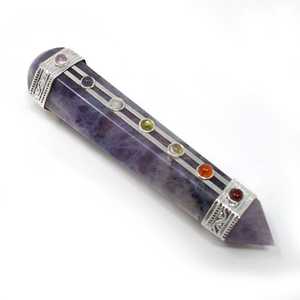 Latest Best Quality Natural 7 Chakra Amethyst Healing Stick 7 Chakra Amethyst Healing <b>Wand</b> - Product Image 1