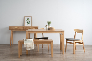 Mesa de Comedor Extensible Minimalista de Madera Maciza, Mesa de Cocina Telescópica Moderna con Acabado en Roble Natural para Apartamentos Pequeños - Product Image 6