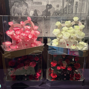 Cadeau d'anniversaire élégant Ornements de luxe Énorme fleur Style de jardin Éternelle <span class=keywords><strong>Rose</strong></span> séchée Fleur préservée Roses dans une boîte en acrylique - Product Image 6