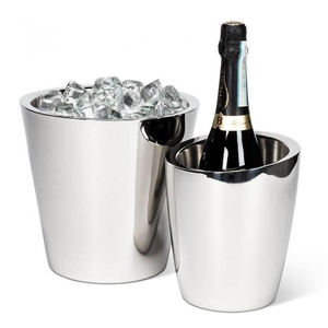 Seau à glace en acier inoxydable martelé doré au design moderne avec pinces et couvercle pour bars et fêtes à domicile, idéal pour refroidir le vin et le champagne - Product Image 4