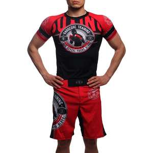 Pantalones Cortos de Alta Calidad para Hombre, para Entrenamiento de MMA y BJJ, Ajuste Largo, Color Rojo - Product Image 4