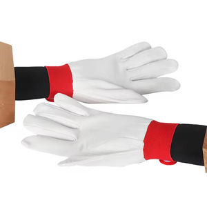 Gants de travail en cuir blanc pleine fleur et cuir de vachette pleine fleur, robustes, pour la sécurité industrielle et personnelle - Product Image 6