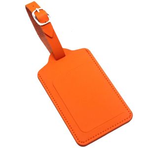 Étiquette de bagage en cuir PU personnalisée, couleur unie, accessoire de voyage durable pour valise et sac – Offre spéciale - Product Image 3