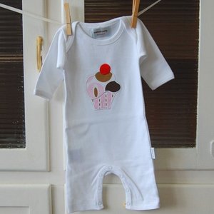 Motif de crème glacée blanc doux coton vêtements nouveau-né combinaisons en gros bébé barboteuse à manches longues body Onesie bébé tout-petits - Product Image 3