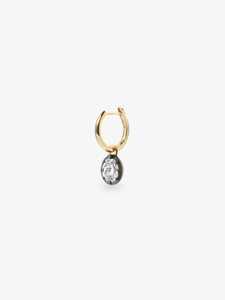 Custom 1 Ct Oval Lab Grown Diamond Solitaire Drop <b>Hoop</b> <b>Earrings</b> 14K <b>Solid</b> Gold Everyday Wear Minimalist Unique Huggies Wholesale - Product Image 3