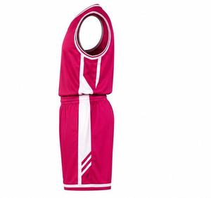 Conjunto de Uniforme de Baloncesto Personalizado, Sin Mangas, Rosa, Poliéster Transpirable, Uniforme Deportivo Unisex para Adultos - Product Image 3