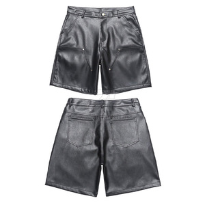 Service OEM, vente en gros de shorts en cuir pour hommes, nouvelle arrivée 2026, shorts en cuir de couleur unie pour adultes - Product Image 6