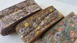 Cinta de malla de poliéster de 2.5 pulgadas con encaje floral bordado, ecológica, estilo vintage, para vestidos de novia, manualidades de costura DIY, venta al por mayor - Product Image 3