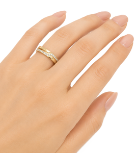 Nouvelle Arrivée Bague de Mariage Empilable en Or Massif 9K 10K 14K 18K avec Diamant de Laboratoire Rond Minimaliste et Pavé de Diamants pour Anniversaire - Product Image 5