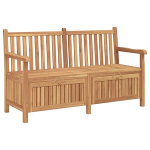 Banco de Madera de Teca Sólida de 59.06 X 23.62 X 35.43 Pulgadas con Puerta, Banco de Almacenamiento Marrón - Product Image 1