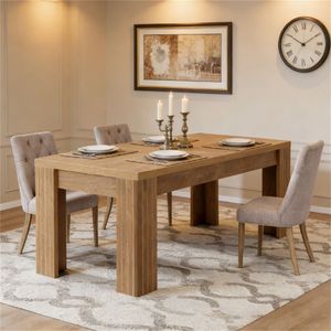 Tavolo da Pranzo Rettangolare per Cucina, Casa, Ufficio o Uso Conferenziale - Product Image 1