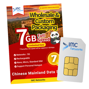 Tarjetas SIM de datos ilimitados 5G para viajes en China continental, de 1/3/5/7/15/30 días, con embalaje personalizado para revendedores, al por mayor. - Product Image 1