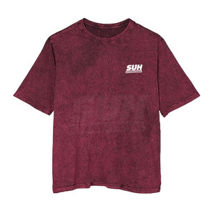 Camisetas de Cuello Redondo para Hombre, Corte Holgado, Alta Calidad, Logotipo Personalizado Impreso, Lavado Ácido, Color Sólido, Último Diseño, Transpirables, Secado Rápido, Ecológicas - Product Image 1