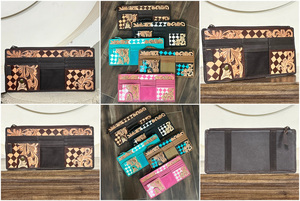 ที่บังแดดรถยนต์หนังแท้ลายตารางดอกไม้สไตล์วินเทจ พร้อมช่องเก็บบัตรและเอกสารสุดเก๋ - Product Image 4