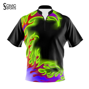 เสื้อโบว์ลิ่งวินเทจระบายอากาศได้ดี พร้อมซิป 1/4  ผ้าโพลีเอสเตอร์ พิมพ์ลายโลโก้ เสื้อกีฬาโบว์ลิ่ง - Product Image 3
