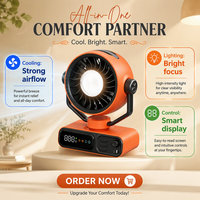 Ventilateur de bureau à ions négatifs avec écran tactile LED, alimentation électrique sur batterie, contrôle numérique en plastique pour utilisation en extérieur, en voiture ou à l'hôtel