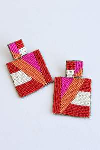 Pendientes de algodón rosa hechos a mano con múltiples cuentas, joyería personalizada para mujer al mejor precio, pendientes con cuentas - Product Image 2