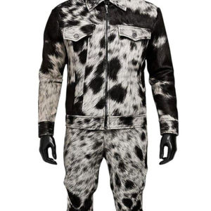 Chaqueta de Cuero Auténtico de Piel de Vaca con Pelo Natural, Estilo Casual Desgastado para Hombre, Cuello Alto, Personalizable, Transpirable, para Invierno - Product Image 5