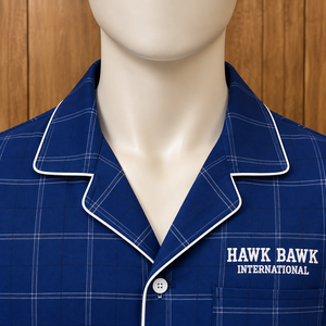 Herren-Pyjama-<span class=keywords><strong>Set</strong></span> mit kurzen Ärmeln, zweiteilig, mit Knopfleiste vorne und Taschen, lässige Nachtwäsche im Herbststil mit Seitentaschen - Product Image 4