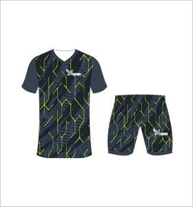 Ensemble maillot et short de football sublimé pour homme, col en V, anti-transpiration, tenue de sport toutes saisons, imprimé géométrique, vente en gros OEM - Product Image 3