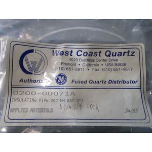 Tuyau isolant AMAT 0200-00071 200 MM EXT QTZ - Équipements et pièces semi-conductrices de renommée mondiale à la confiance de la communauté - Product Image 1