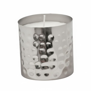 Support de bougie martelé en acier inoxydable argenté poli de qualité supérieure, récipient décoratif unique en métal pour bougies votives, décoration intérieure, Pâques - Product Image 1