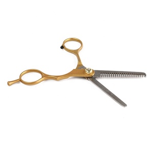 Ciseaux de coiffure professionnels pour la coupe et l'éclaircissement des cheveux, pour droitiers, en acier inoxydable doré, 6 pouces, ciseaux de barbier - Product Image 1