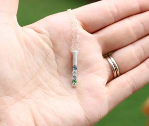 Birthstone Amethyst And Blue Topaz Necklace Satin Sterling Silver Gemstone Pendant Minimalist Women Jewelry Wholesale - Product Image 5