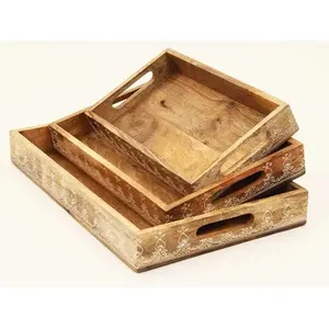 Elegant Dining Design Printed MDF <b>Serving</b> Tray Enhances Food <b>Beverage</b> Presentation Decorative Trays for Stylish Table <b>Settings</b> - Product Image 4
