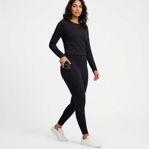 High Waist Plus Size Women's Yoga <b>Leggings</b> Elastic Waist Solid Spandex/Nylon Full Length Tummy <b>Control</b> Fitness Pants - Product Image 6