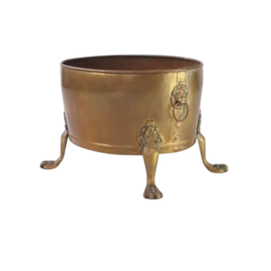 Pot de fleurs vintage en laiton tête de lion avec pieds à griffes, pour plantes succulentes, cactus, et plantes d'intérieur - Product Image 1