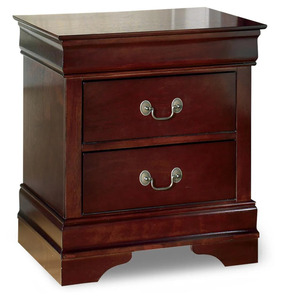 Alisdair two drawer nightstand features a traditional Louis Philippe style molded profile and antique bronze tone hardware - Product Image 4