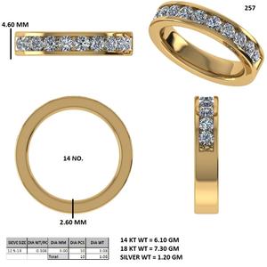 Anillo de Eternidad de Oro Rosa con Diamante Cultivado en Laboratorio con Corte Esmeralda, Anillo Delgado para Aniversario de Bodas, Joyería Fina para Regalo y Uso Diario - Product Image 4