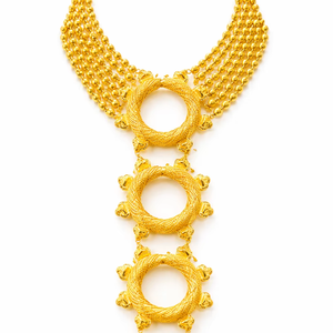 MOLL JEWELLERS Ensemble de collier pendentif en filigrane de luxe en alliage plaqué or 24 carats avec zircon et motif floral, tendance, pour mariée et mariage, pour femme - Product Image 1