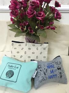 Logo personnalisable imprimé toile fermeture éclair sacs à provisions avec lettre motif - Product Image 5