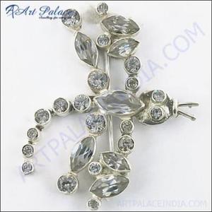 925artpalace Nuevo Broche de Plata con Circonitas y Piedras Preciosas, Diseño de Mariposa, Estilo Moderno - Product Image 2