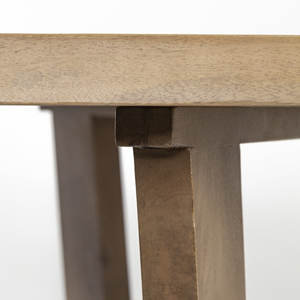 Premium Solid Indian Mango Wood Square Shape Medium Brown Finish Geometric Style Wooden <b>Folding</b> Base Home <b>Kitchen</b> Dining <b>Table</b> - Product Image 5