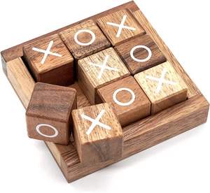 Juego de Tic Tac Toe de Madera |   Juego de Mesa Familiar Clásico |   Rectangular Ecológico Hecho a Mano |   Uso en mesa, para inauguración de casa, cumpleaños - Product Image 2