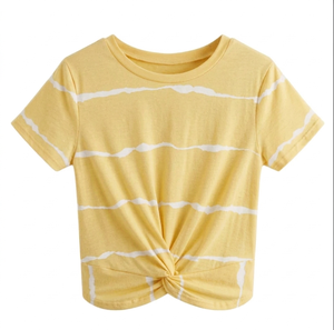 เสื้อยืดผู้หญิงสีตามสั่ง คอกลม แขนสั้น ผ้าถัก โพลีเอสเตอร์/คอตตอน แห้งเร็ว ทรงปกติ สวมใส่สบายๆ สำหรับฤดูใบไม้ร่วง - Product Image 1