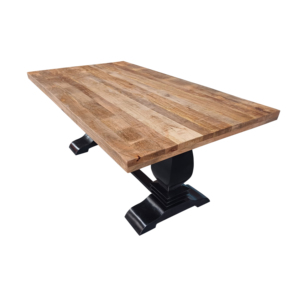 Mesa de comedor Rectangular maciza superventas de 2024, patas de madera tallada de alta calidad, muebles de Hotel Industrial para comedor - Product Image 3