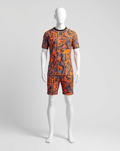 Conjunto de Camiseta y Pantalones Cortos para Hombre, Sublimación Personalizada, Diseño Abstracto de Animales, Camuflaje Neón, Manga Corta - Product Image 2