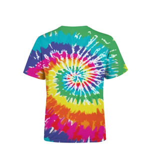 T-shirts de sport unisexes en coton 100% avec impression intégrale, design tie-dye, personnalisables, vente en gros - Product Image 3