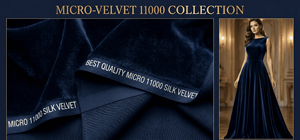 Micro 11000 <b>Silk</b> Velvet Premium High Density Pile Fabric For Luxury Evening Gowns Bridal Lehengas Blazers And Designer Couture - Product Image 4