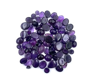 Natural Amethyst Mix Shape Cabochon Loose Gemstone Lot 4-13 MM IGI Certified for Handmade Jewelry Making - Product Image 6