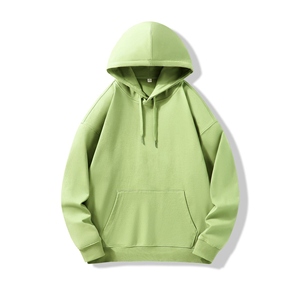 Sudadera con capucha de algodón coral para hombre, corte holgado, informal, color liso, con bolsillo frontal, forro polar, mezcla de algodón básico - Product Image 5
