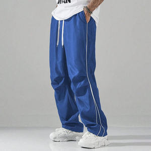 Vintage Style Wide Leg <b>Loose</b> Pants <b>for</b> <b>Men</b> High Street Spring Summer <b>Men</b> High Elastic Waist Pocket Sport Long <b>Trousers</b> - Product Image 1